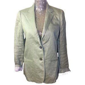 J. Crew Factory Women's Linen Lined Blazer Jacket C2364 in Sage Green Size 4